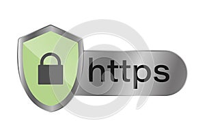 Https. Safe and reliable browsing .Secure connection icon . Vector illustrations.